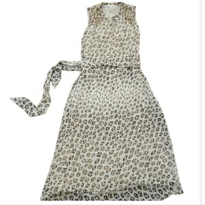 JOIE 100% SILK LEOPARD PRINT DRESS WITH BELT MIDI LENGTH  SIZE XS
